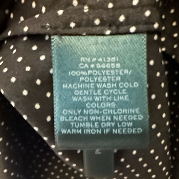 Lauren Ralph Lauren Black White Polka Dot Button Front Blouse 2X NWT - Picture 4 of 5